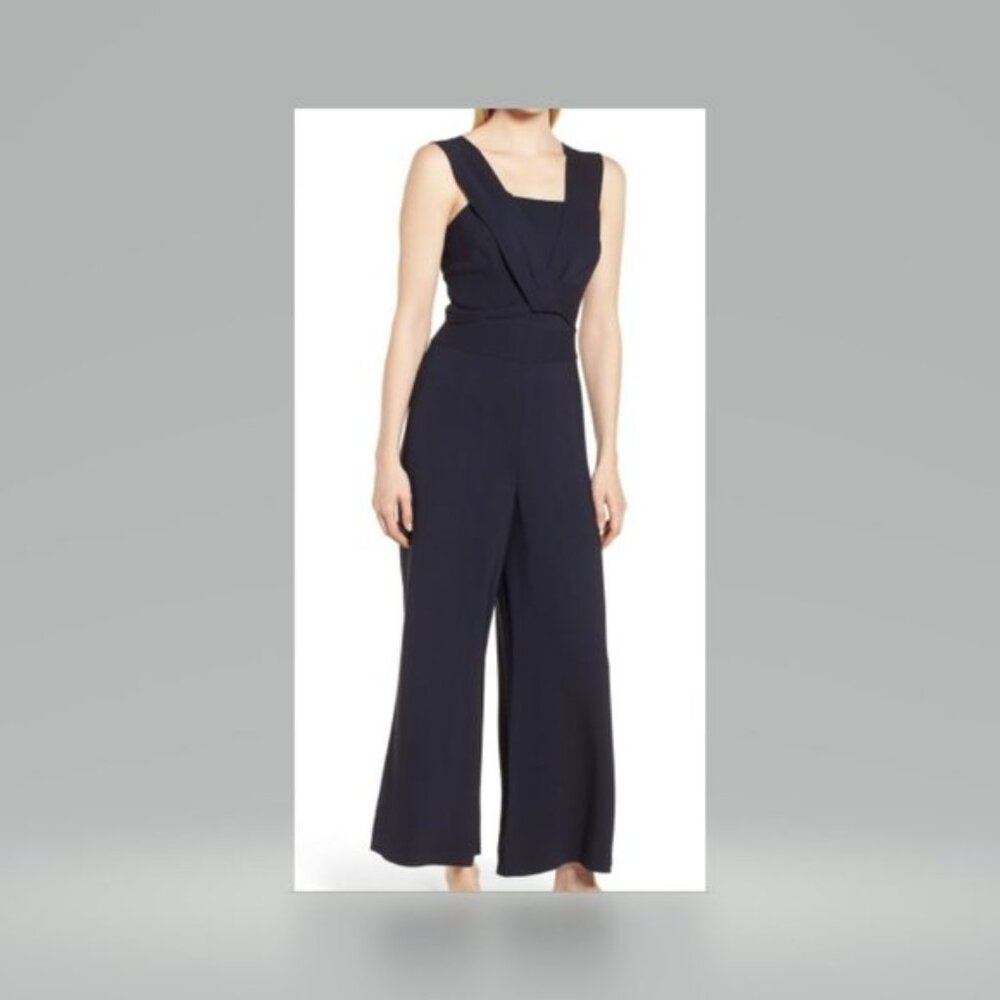 Stunning Lewitt Navy-Blue Wide Leg Jumpsuit Size 14